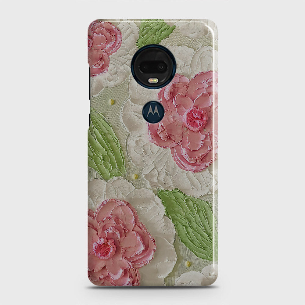 Motorola Moto G7 Plus Cover - Floral Series - Design 13 - Green - Matte Finish - Snap On Hard Case with LifeTime Colors Guarantee