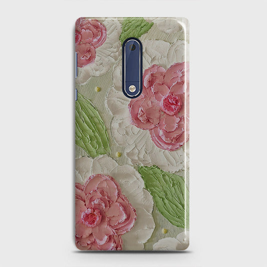 Nokia 5 Cover - Floral Series - Design 13 - Green - Matte Finish - Snap On Hard Case with LifeTime Colors Guarantee