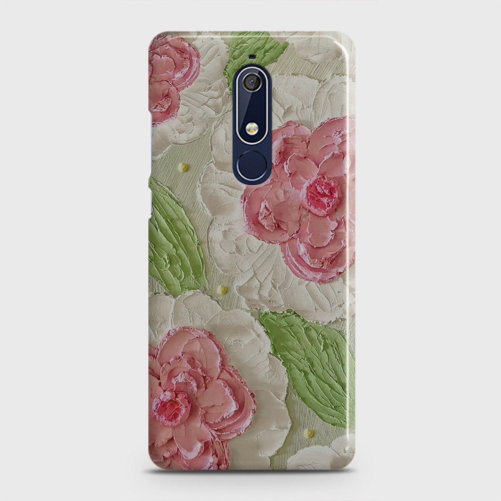 Nokia 5.1 Cover - Floral Series - Design 13 - Green - Matte Finish - Snap On Hard Case with LifeTime Colors Guarantee