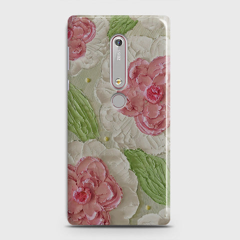 Nokia 6.1 Cover - Floral Series - Design 13 - Green - Matte Finish - Snap On Hard Case with LifeTime Colors Guarantee