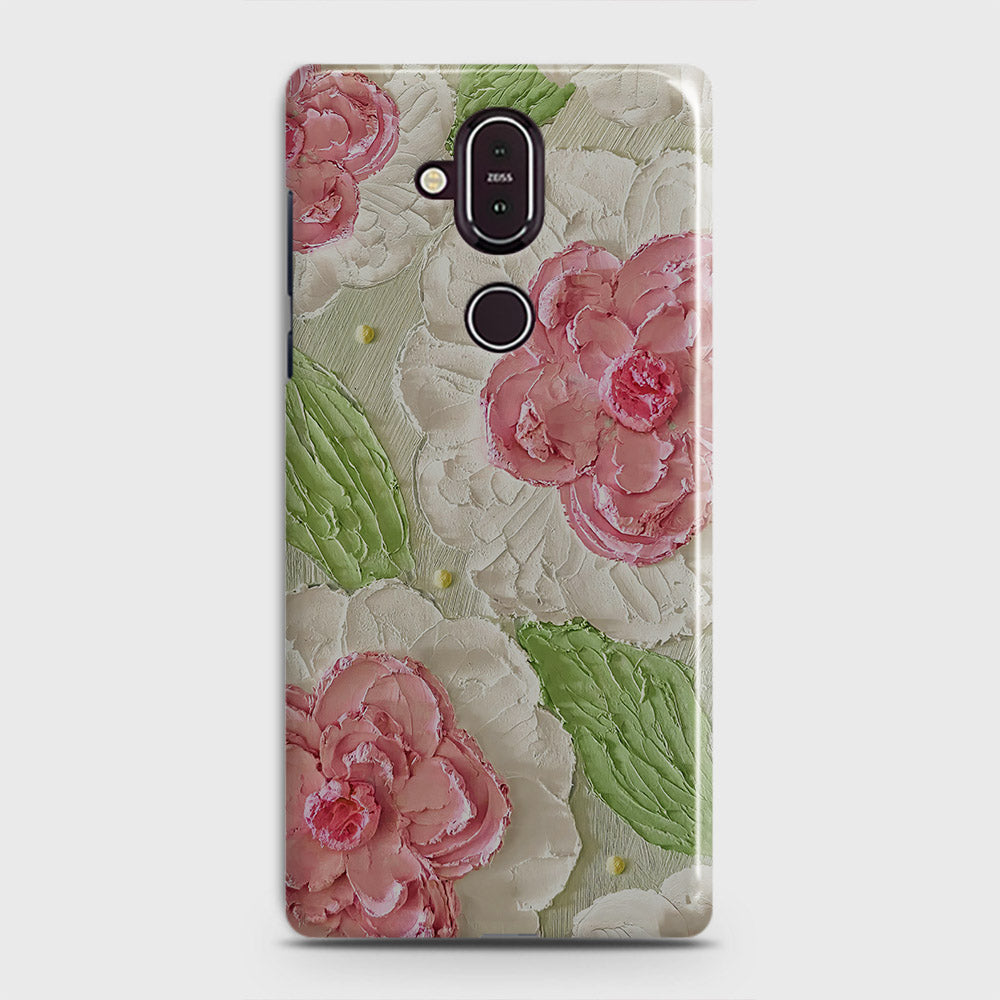 Nokia 8.1 Cover - Floral Series - Design 13 - Green - Matte Finish - Snap On Hard Case with LifeTime Colors Guarantee