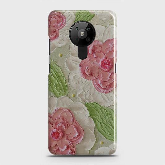 Nokia 5.3  Cover - Floral Series - Design 13 - Green - Matte Finish - Snap On Hard Case with LifeTime Colors Guarantee