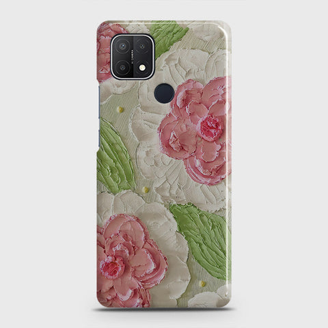 Oppo A15s Cover - Floral Series - Design 13 - Green - Matte Finish - Snap On Hard Case with LifeTime Colors Guarantee