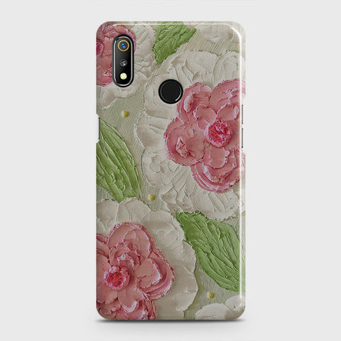 Realme 3 Cover - Floral Series - Design 13 - Green - Matte Finish - Snap On Hard Case with LifeTime Colors Guarantee