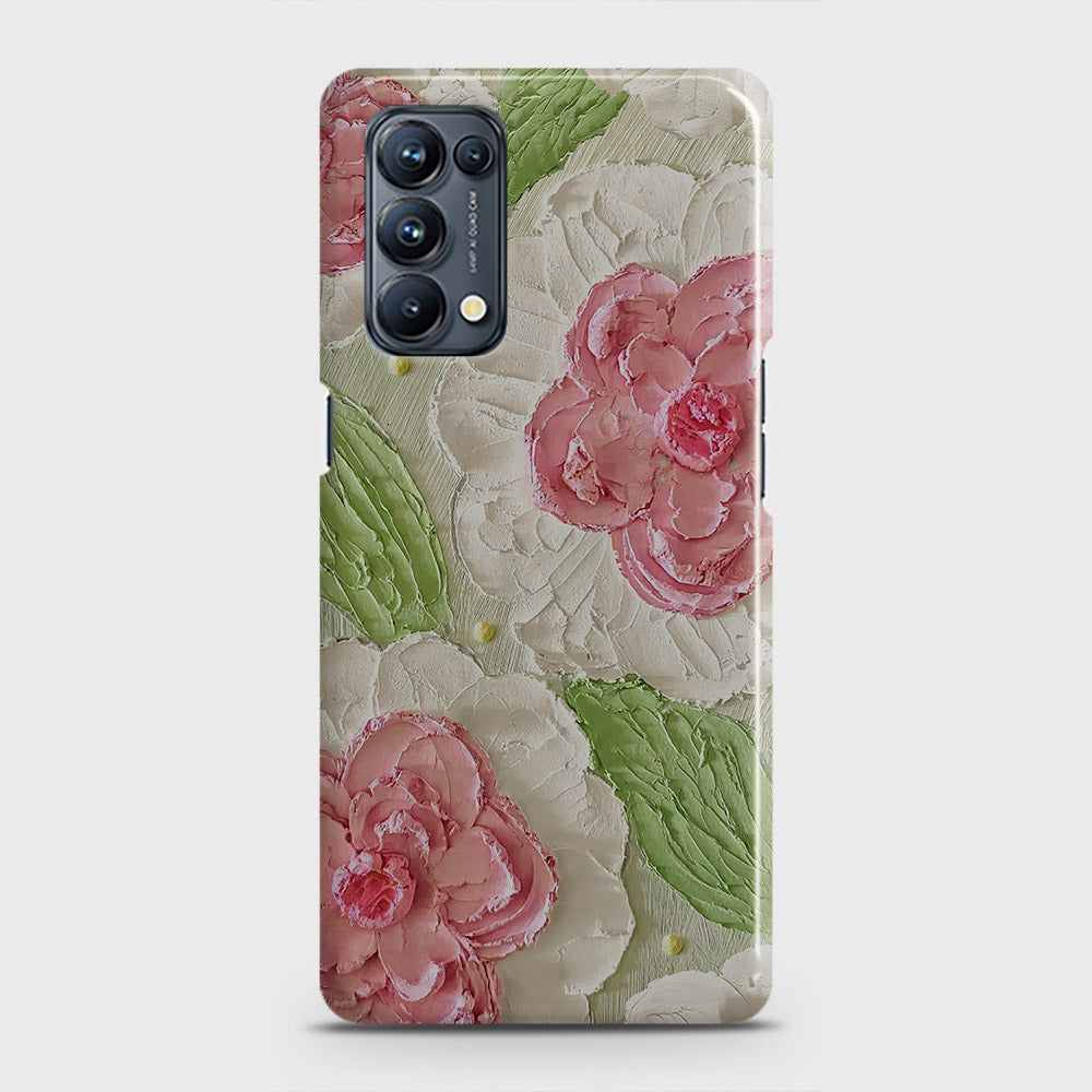 Oppo Reno 5 Pro 5G Cover - Floral Series - Design 13 - Green - Matte Finish - Snap On Hard Case with LifeTime Colors Guarantee