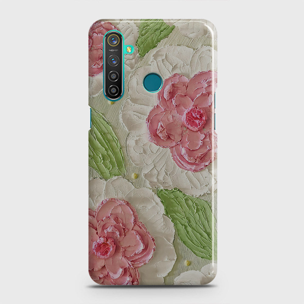 Realme 5 Cover - Floral Series - Design 13 - Green - Matte Finish - Snap On Hard Case with LifeTime Colors Guarantee