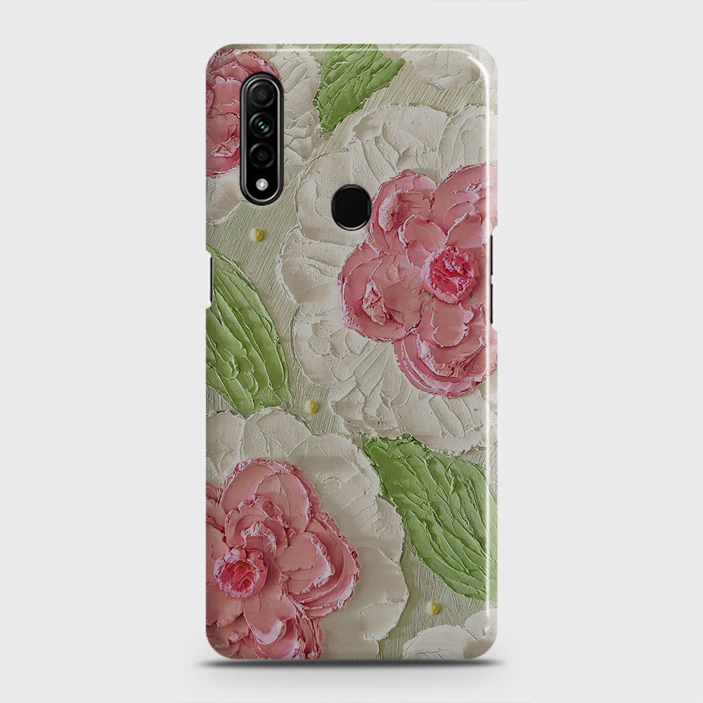 Oppo A8 Cover - Floral Series - Design 13 - Green - Matte Finish - Snap On Hard Case with LifeTime Colors Guarantee