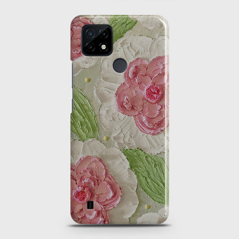 Realme C21 Cover - Floral Series - Design 13 - Green - Matte Finish - Snap On Hard Case with LifeTime Colors Guarantee