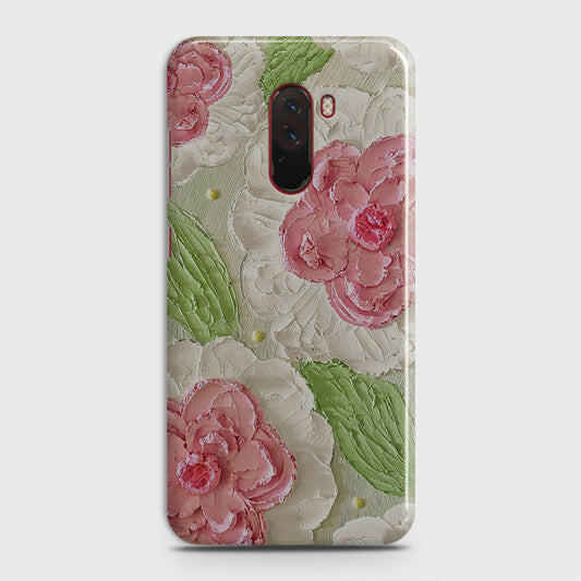 Xiaomi Pocophone F1  Cover - Floral Series - Design 13 - Green - Matte Finish - Snap On Hard Case with LifeTime Colors Guarantee