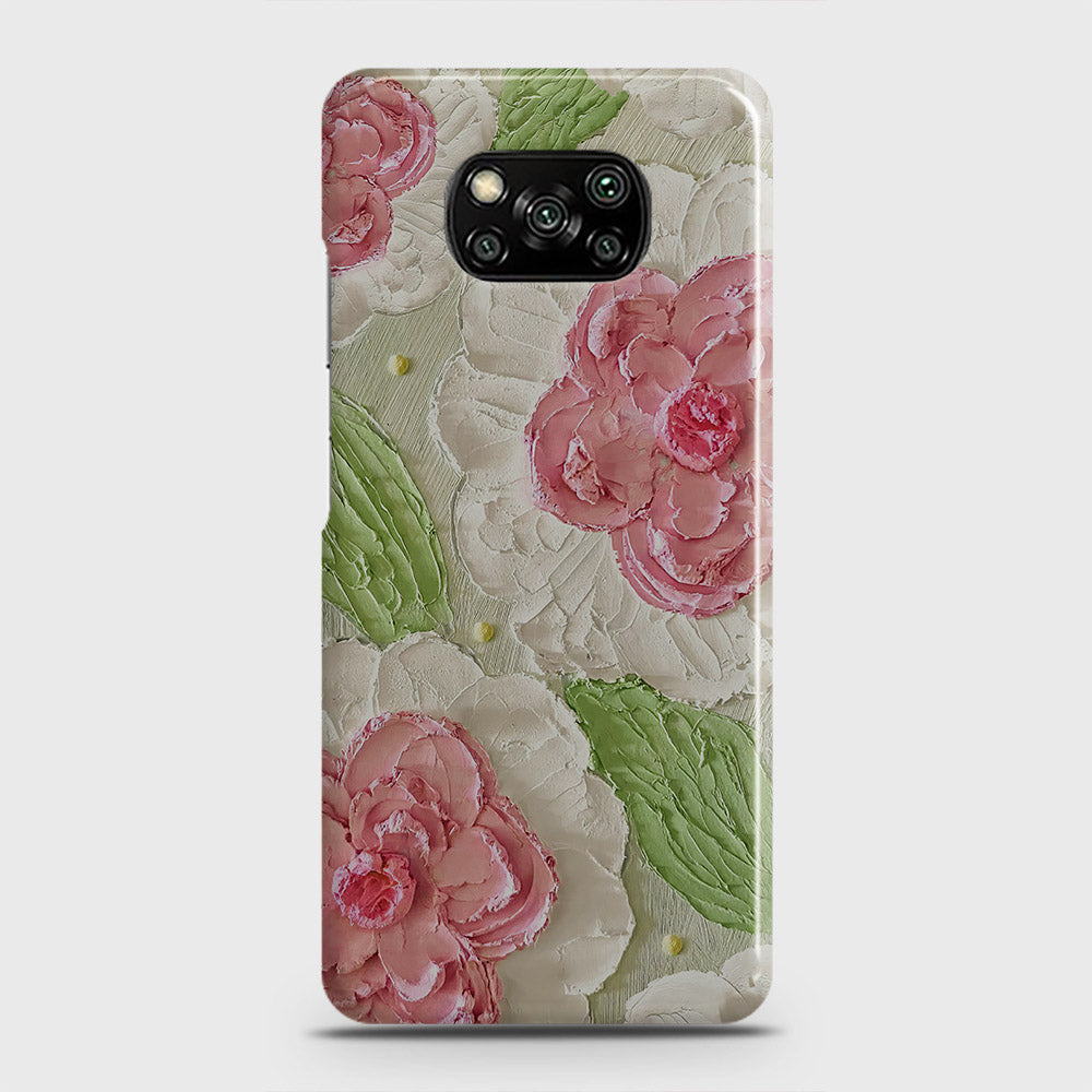 Xiaomi Poco X3 Cover - Floral Series - Design 13 - Green - Matte Finish - Snap On Hard Case with LifeTime Colors Guarantee