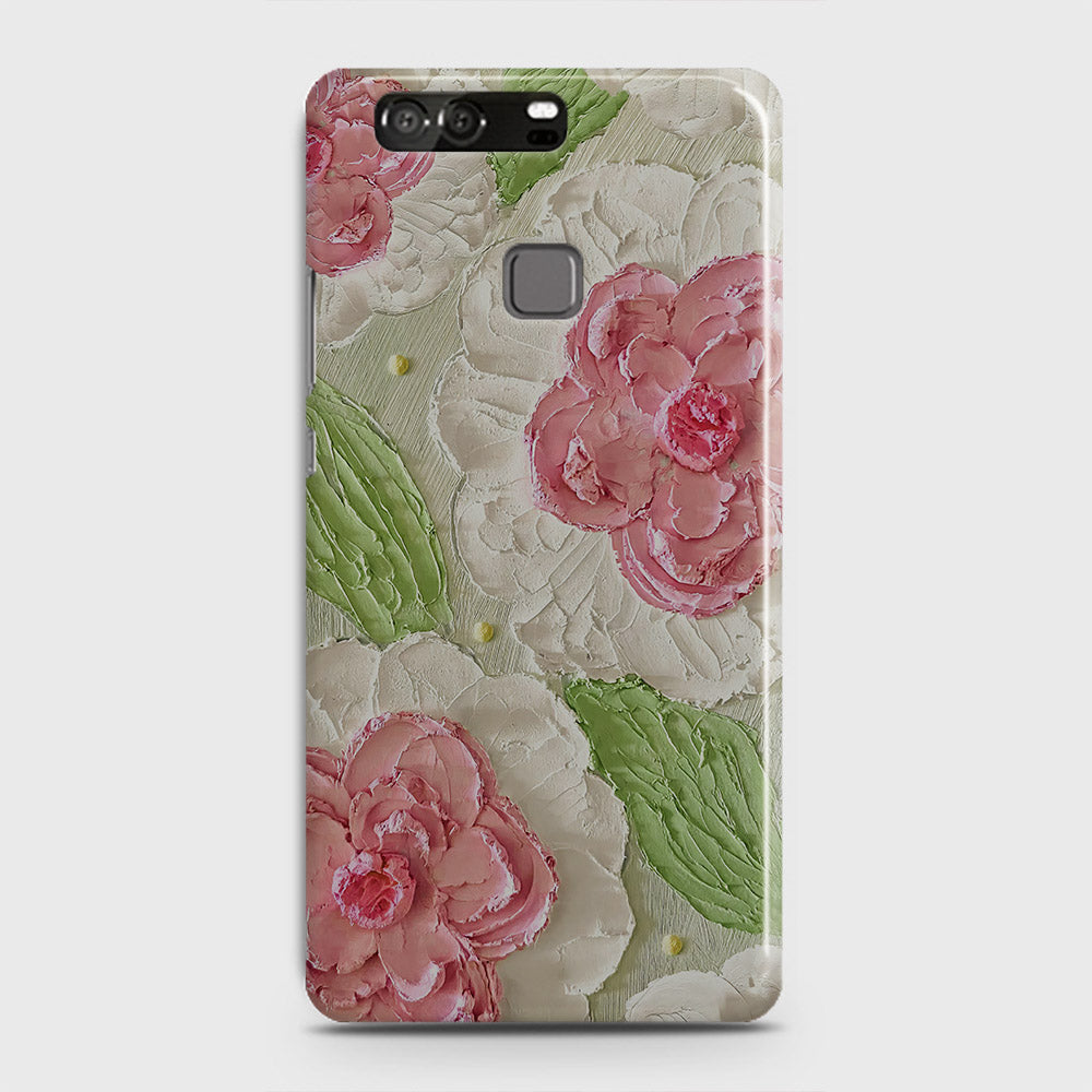 Huawei P9 Cover - Floral Series - Design 13 - Green - Matte Finish - Snap On Hard Case with LifeTime Colors Guarantee