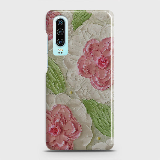 Huawei P30 Cover - Floral Series - Design 13 - Green - Matte Finish - Snap On Hard Case with LifeTime Colors Guarantee