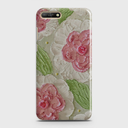 Huawei Y6 2018 Cover - Floral Series - Design 13 - Green - Matte Finish - Snap On Hard Case with LifeTime Colors Guarantee