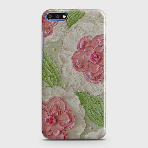 Huawei Y7 Pro 2018 Cover - Floral Series - Design 13 - Green - Matte Finish - Snap On Hard Case with LifeTime Colors Guarantee