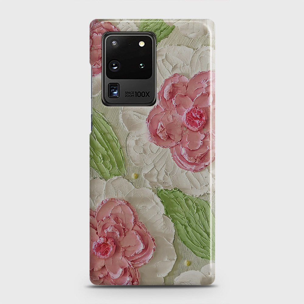 Samsung Galaxy S20 Ultra Cover - Floral Series - Design 13 - Green - Matte Finish - Snap On Hard Case with LifeTime Colors Guarantee