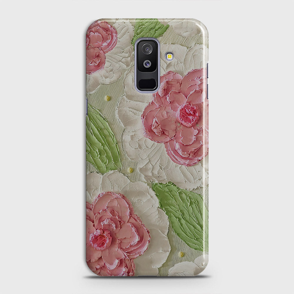 Samsung Galaxy A6 Plus 2018 Cover - Floral Series - Design 13 - Green - Matte Finish - Snap On Hard Case with LifeTime Colors Guarantee