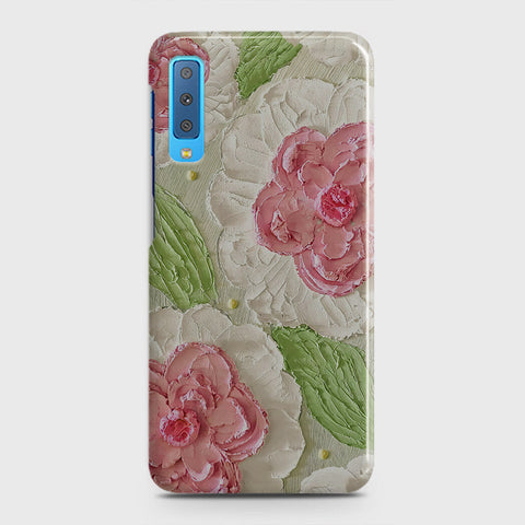 Samsung Galaxy A7 2018 Cover - Floral Series - Design 13 - Green - Matte Finish - Snap On Hard Case with LifeTime Colors Guarantee