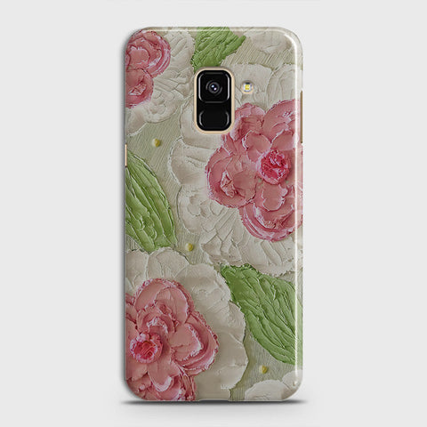 Samsung Galaxy A8 2018 Cover - Floral Series - Design 13 - Green - Matte Finish - Snap On Hard Case with LifeTime Colors Guarantee