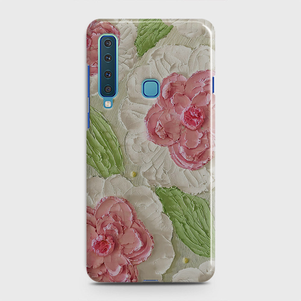 Samsung Galaxy A9 2018 Cover - Floral Series - Design 13 - Green - Matte Finish - Snap On Hard Case with LifeTime Colors Guarantee