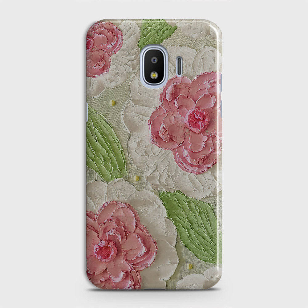 Samsung Galaxy J4 2018 Cover - Floral Series - Design 13 - Green - Matte Finish - Snap On Hard Case with LifeTime Colors Guarantee