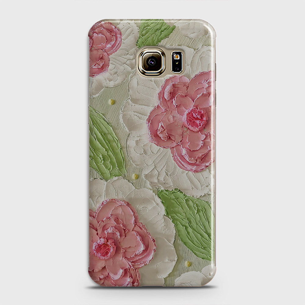 Samsung Galaxy S6 Edge Cover - Floral Series - Design 13 - Green - Matte Finish - Snap On Hard Case with LifeTime Colors Guarantee