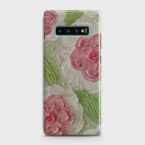 Samsung Galaxy S10 Plus Cover - Floral Series - Design 13 - Green - Matte Finish - Snap On Hard Case with LifeTime Colors Guarantee