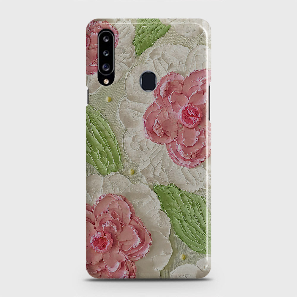 Samsung Galaxy A20s Cover - Floral Series - Design 13 - Green - Matte Finish - Snap On Hard Case with LifeTime Colors Guarantee