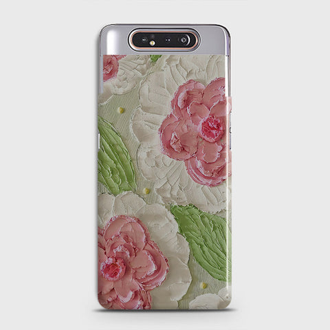 Samsung Galaxy A80 Cover - Floral Series - Design 13 - Green - Matte Finish - Snap On Hard Case with LifeTime Colors Guarantee