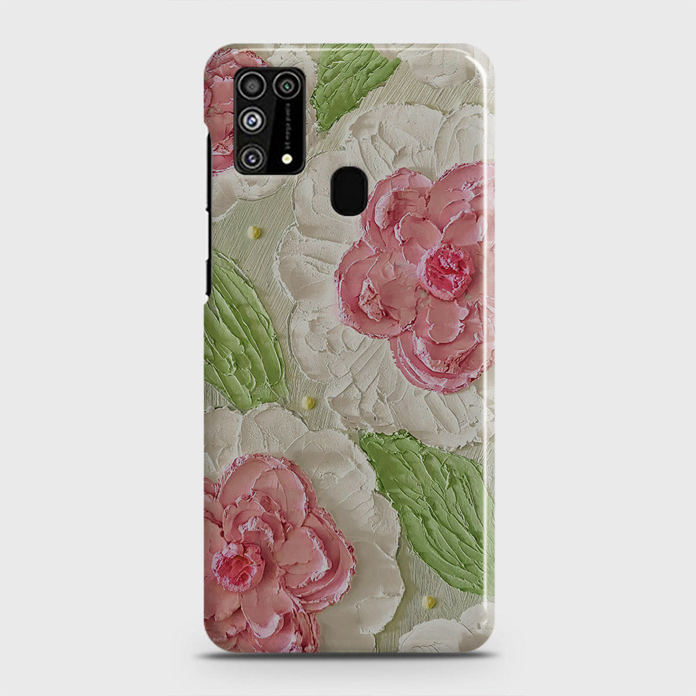 Samsung Galaxy M31 Cover - Floral Series - Design 13 - Green - Matte Finish - Snap On Hard Case with LifeTime Colors Guarantee