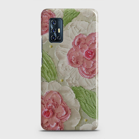 Vivo V17 Cover - Floral Series - Design 13 - Green - Matte Finish - Snap On Hard Case with LifeTime Colors Guarantee