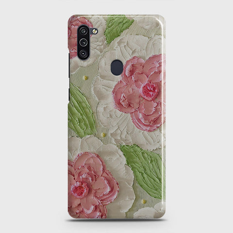 Samsung Galaxy M11 Cover - Floral Series - Design 13 - Green - Matte Finish - Snap On Hard Case with LifeTime Colors Guarantee