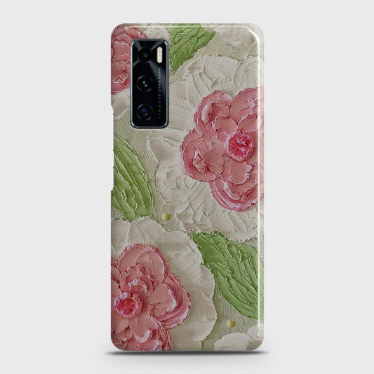 Vivo V20 SE Cover - Floral Series - Design 13 - Green - Matte Finish - Snap On Hard Case with LifeTime Colors Guarantee