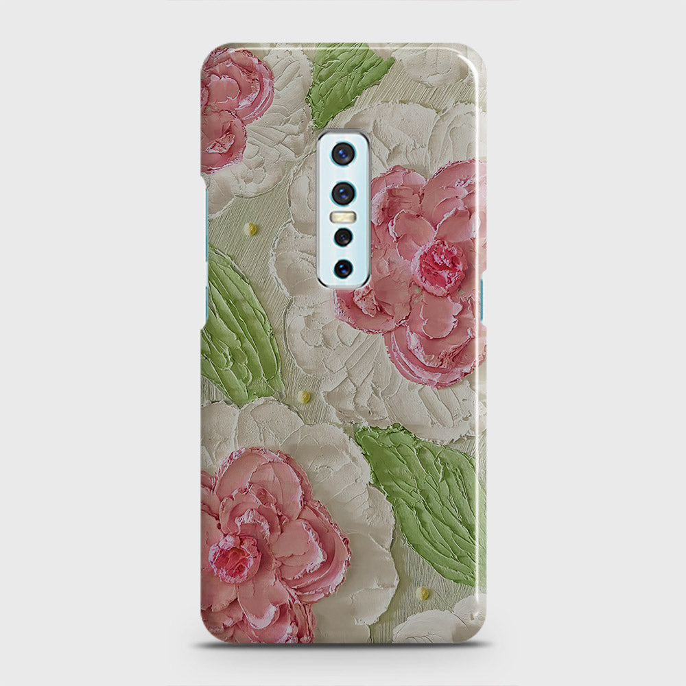 Vivo V17 Pro Cover - Floral Series - Design 13 - Green - Matte Finish - Snap On Hard Case with LifeTime Colors Guarantee