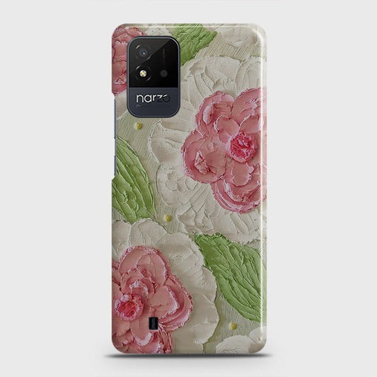 Realme Narzo 50i Cover - Floral Series - Design 13 - Green - Matte Finish - Snap On Hard Case with LifeTime Colors Guarantee