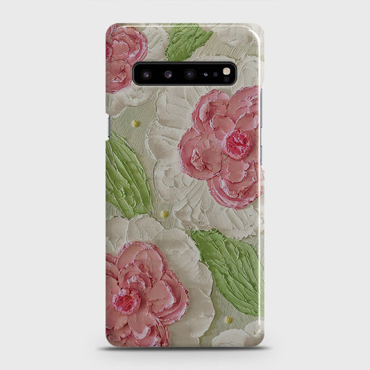 Samsung Galaxy S10 5G Cover - Floral Series - Design 13 - Green - Matte Finish - Snap On Hard Case with LifeTime Colors Guarantee