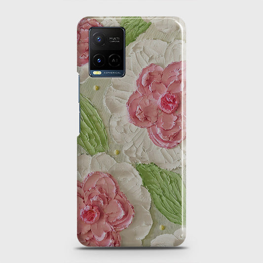 Vivo Y33t Cover - Floral Series - Design 13 - Green - Matte Finish - Snap On Hard Case with LifeTime Colors Guarantee