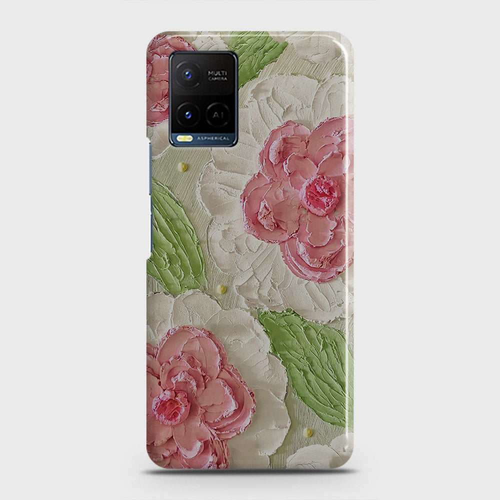 Vivo Y21G Cover - Floral Series - Design 13 - Green - Matte Finish - Snap On Hard Case with LifeTime Colors Guarantee