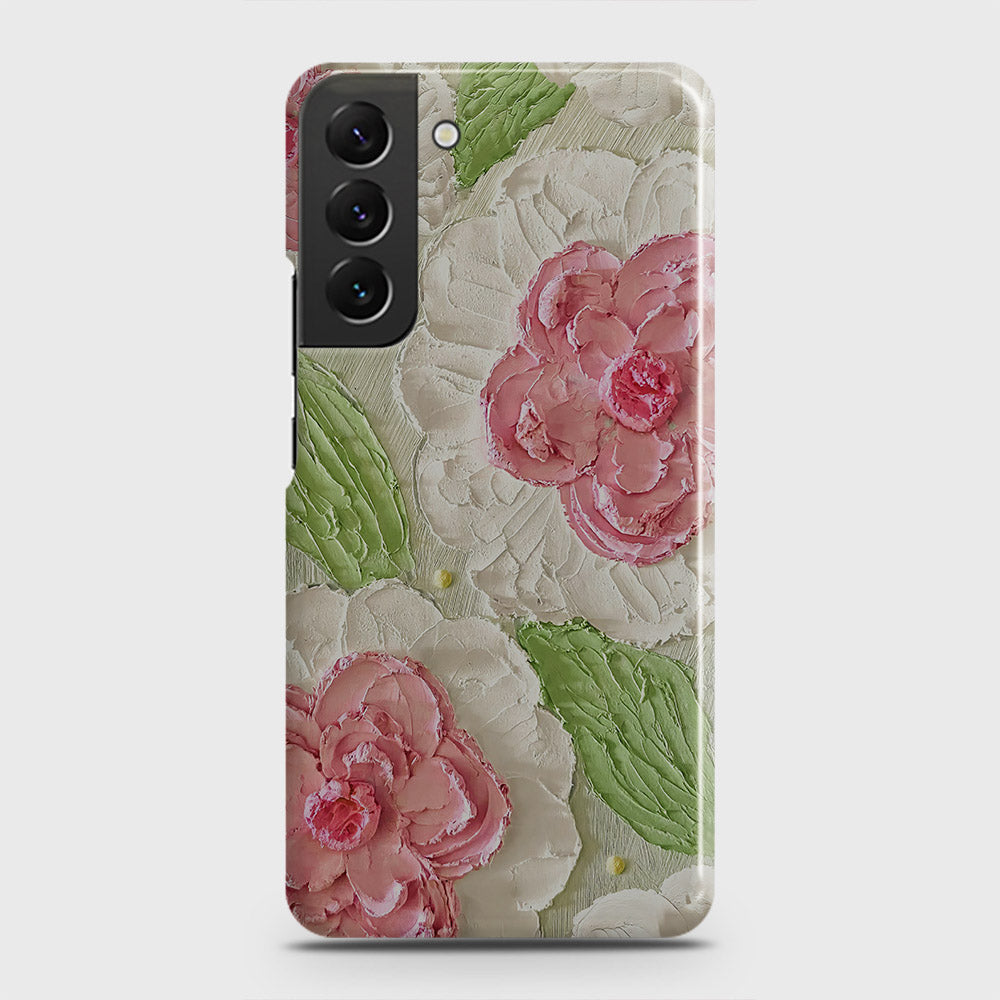 Samsung Galaxy S22 5G Cover - Floral Series - Design 13 - Green - Matte Finish - Snap On Hard Case with LifeTime Colors Guarantee