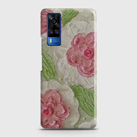 Vivo Y33  Cover - Floral Series - Design 13 - Green - Matte Finish - Snap On Hard Case with LifeTime Colors Guarantee