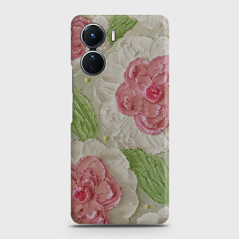 Vivo Y16 Cover - Floral Series - Design 13 - Green - Matte Finish - Snap On Hard Case with LifeTime Colors Guarantee