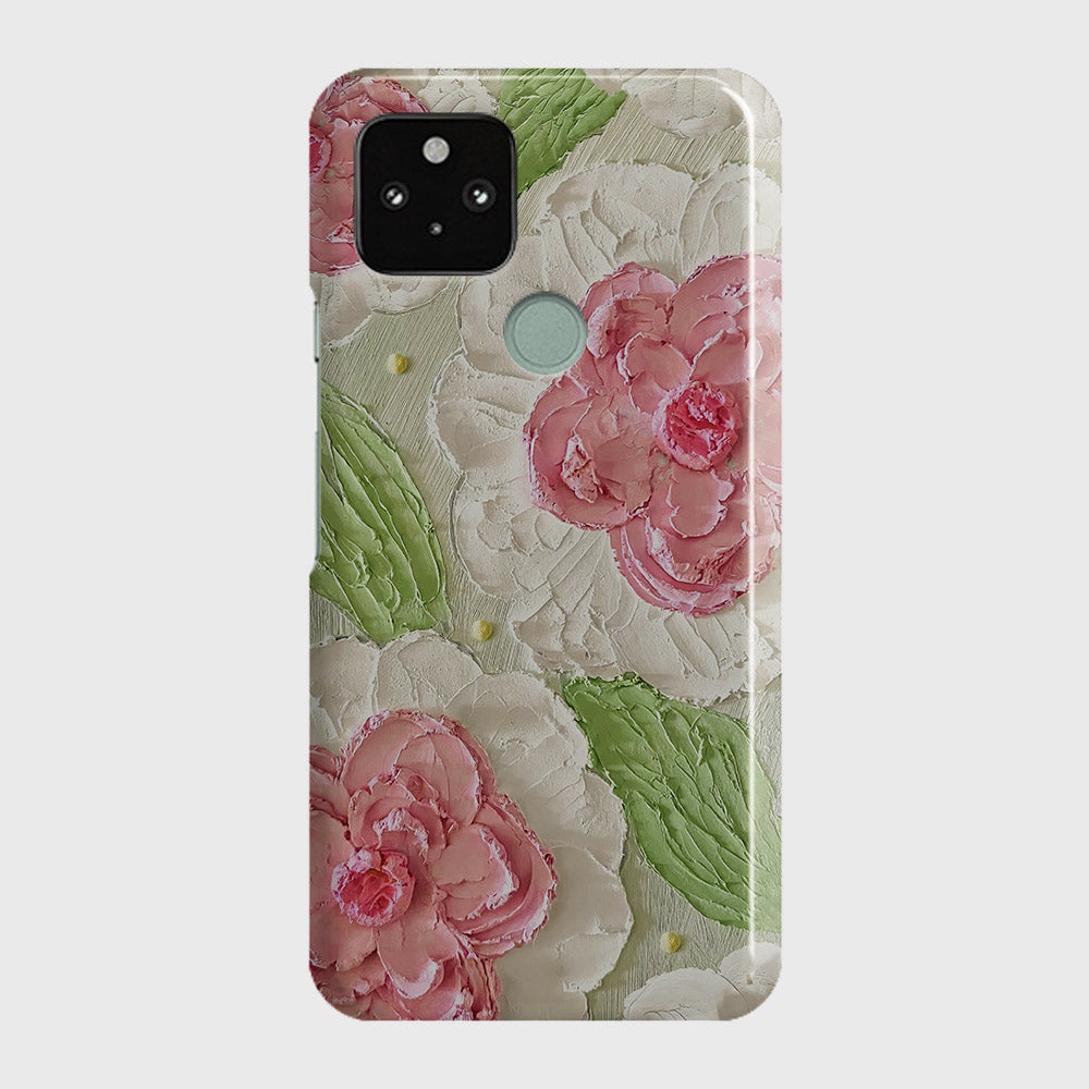 Google Pixel 5 XL Cover - Floral Series - Design 13 - Green - Matte Finish - Snap On Hard Case with LifeTime Colors Guarantee