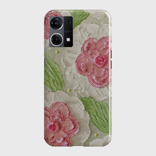 Oppo F21 Pro 4G Cover - Floral Series - Design 13 - Green - Matte Finish - Snap On Hard Case with LifeTime Colors Guarantee