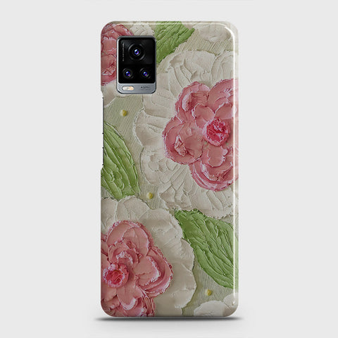 Vivo V20  Cover - Floral Series - Design 13 - Green - Matte Finish - Snap On Hard Case with LifeTime Colors Guarantee