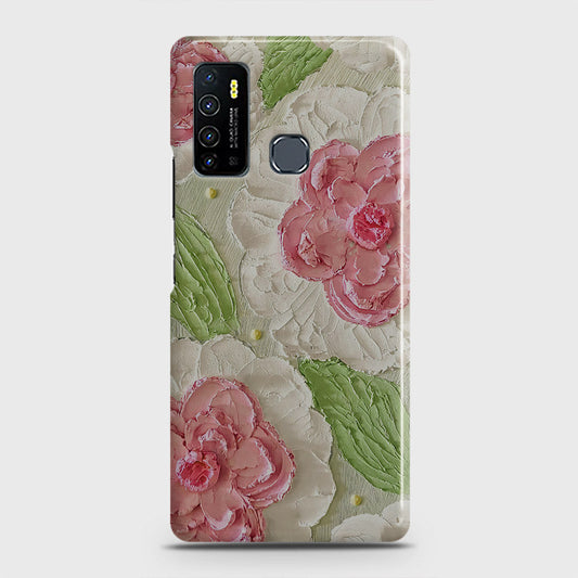 Infinix Hot 9 Cover - Floral Series - Design 13 - Green - Matte Finish - Snap On Hard Case with LifeTime Colors Guarantee