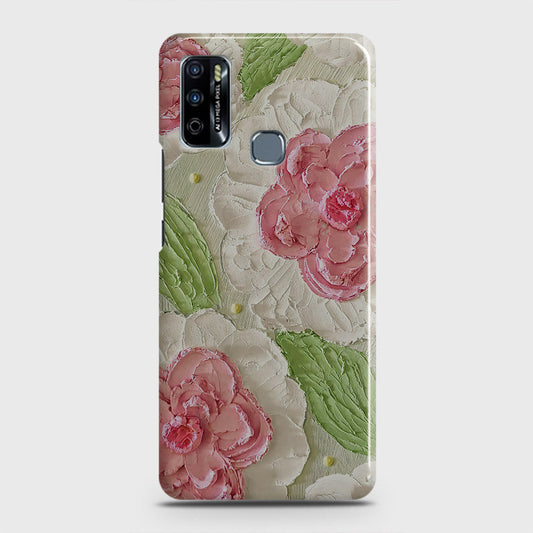 Infinix Hot 9 Play Cover - Floral Series - Design 13 - Green - Matte Finish - Snap On Hard Case with LifeTime Colors Guarantee