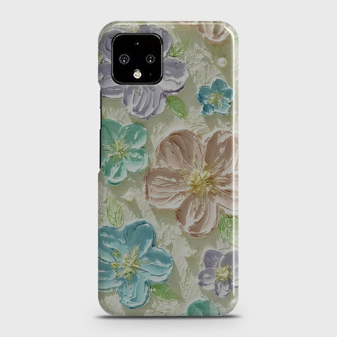 Google Pixel 4 Cover - Floral Series - Design 14 - Blue & Purple - Matte Finish - Snap On Hard Case with LifeTime Colors Guarantee