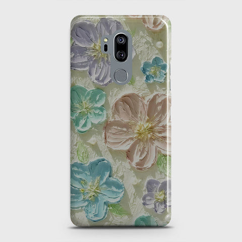 LG G7 ThinQ Cover - Floral Series  - Design 14 - Blue & Purple - Matte Finish - Snap On Hard Case with LifeTime Colors Guarantee