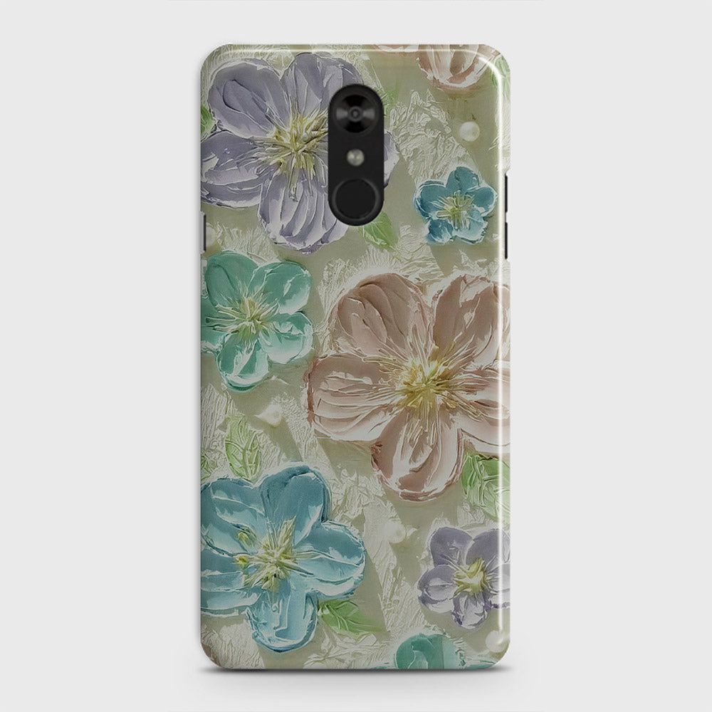 LG Stylo 4 Cover - Floral Series  - Design 14 - Blue & Purple - Matte Finish - Snap On Hard Case with LifeTime Colors Guarantee