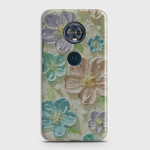 Motorola E5 Plus Cover - Floral Series - Design 14 - Blue & Purple - Matte Finish - Snap On Hard Case with LifeTime Colors Guarantee