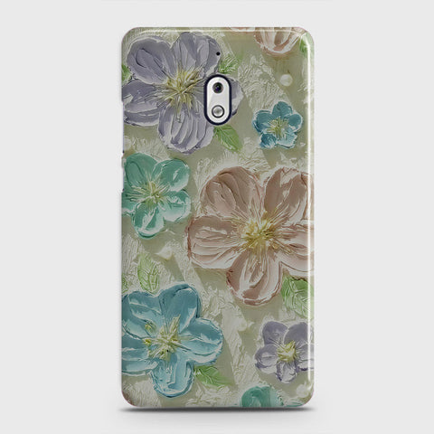 Nokia 2.1 Cover - Floral Series - Design 14 - Blue & Purple - Matte Finish - Snap On Hard Case with LifeTime Colors Guarantee